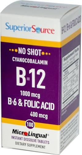 Superior Source vitamina B12 1000 mcg botella cranberry