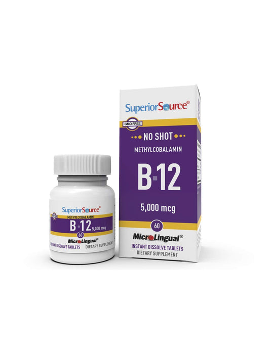 Superior Source comprimidos disolventes vitamina b-12 5000 mcg rojo
