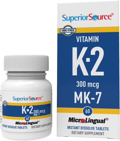 Superior Source vitamina K2 MK-7 300 mcg 60 tabletas