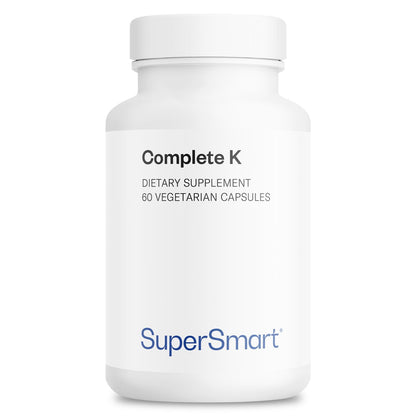 Supersmart Complete K suplemento vitaminas K1 y K2 frasco
