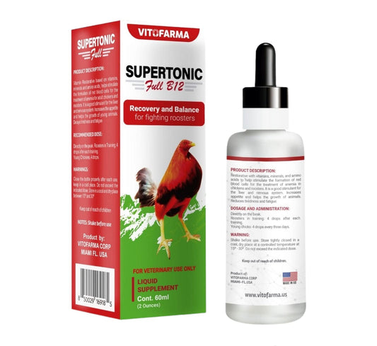 Botella de Supertonic Full B12 para gallos