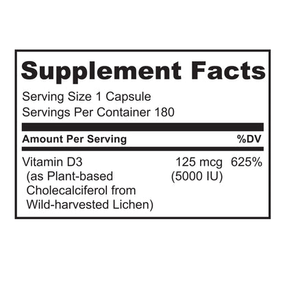 Suplemente vegano vitamina D3 5000 UI NATURELO
