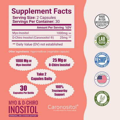 Suplemento 40:1 Myo y D-Chiro Inositol con Caronositol