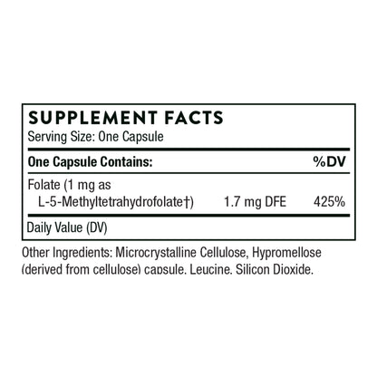 Suplemento 5-mthf y vitamima b12 thorne para salud cardíaca