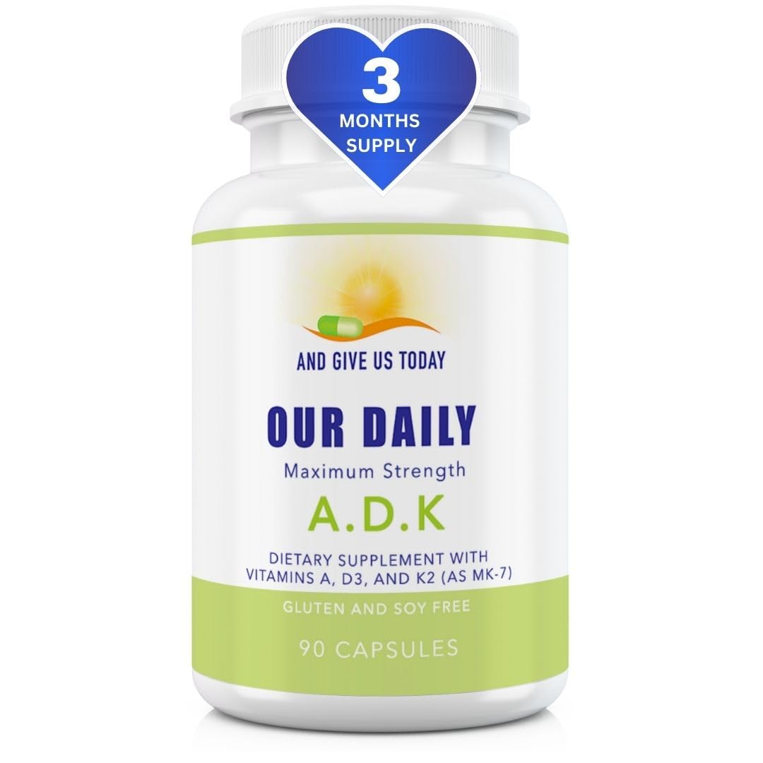 Suplemento ADK con vitaminas A, D3 y K etiqueta