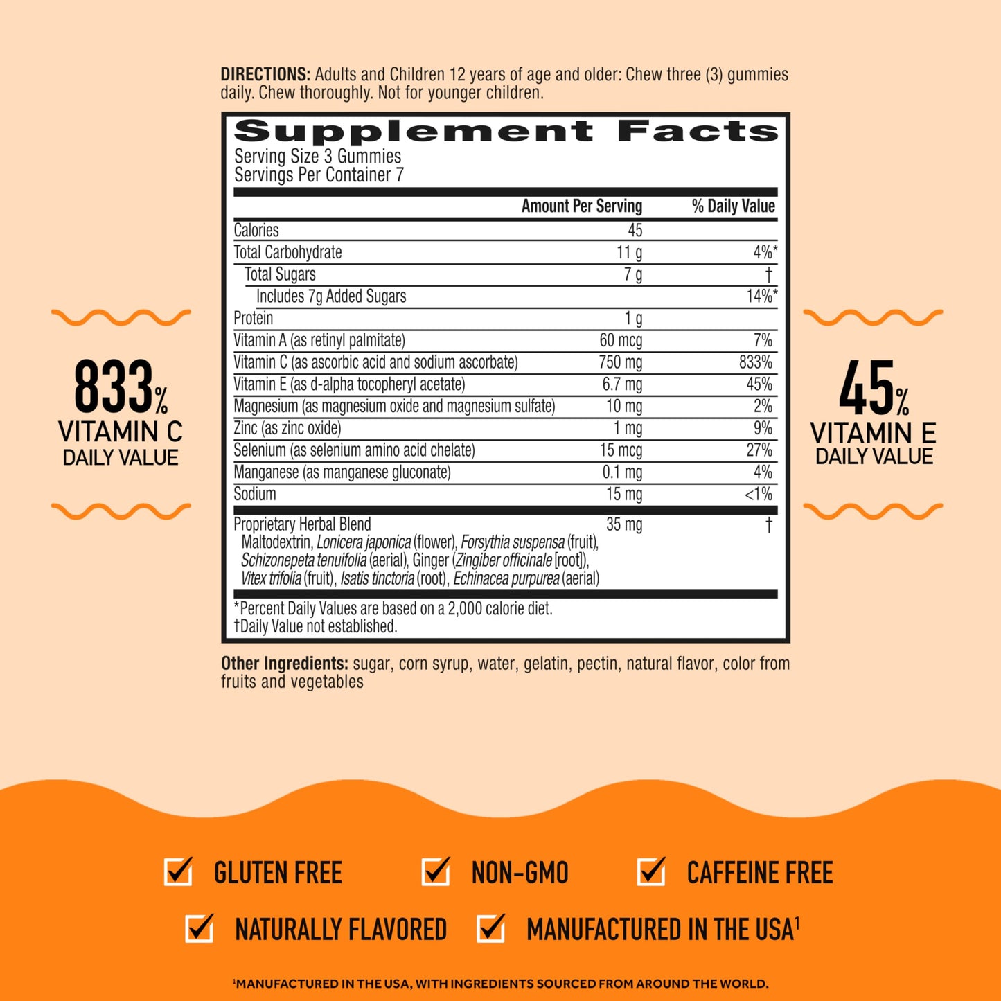Suplemento Airborne gomitas sabor cítrico y frutas
