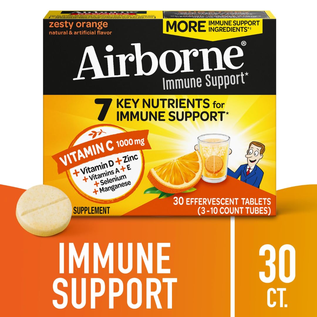 Suplemento Airborne para salud inmune y antioxidantes