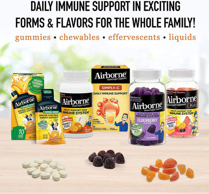 Suplemento Airborne vitamina C y zinc soporte saludable