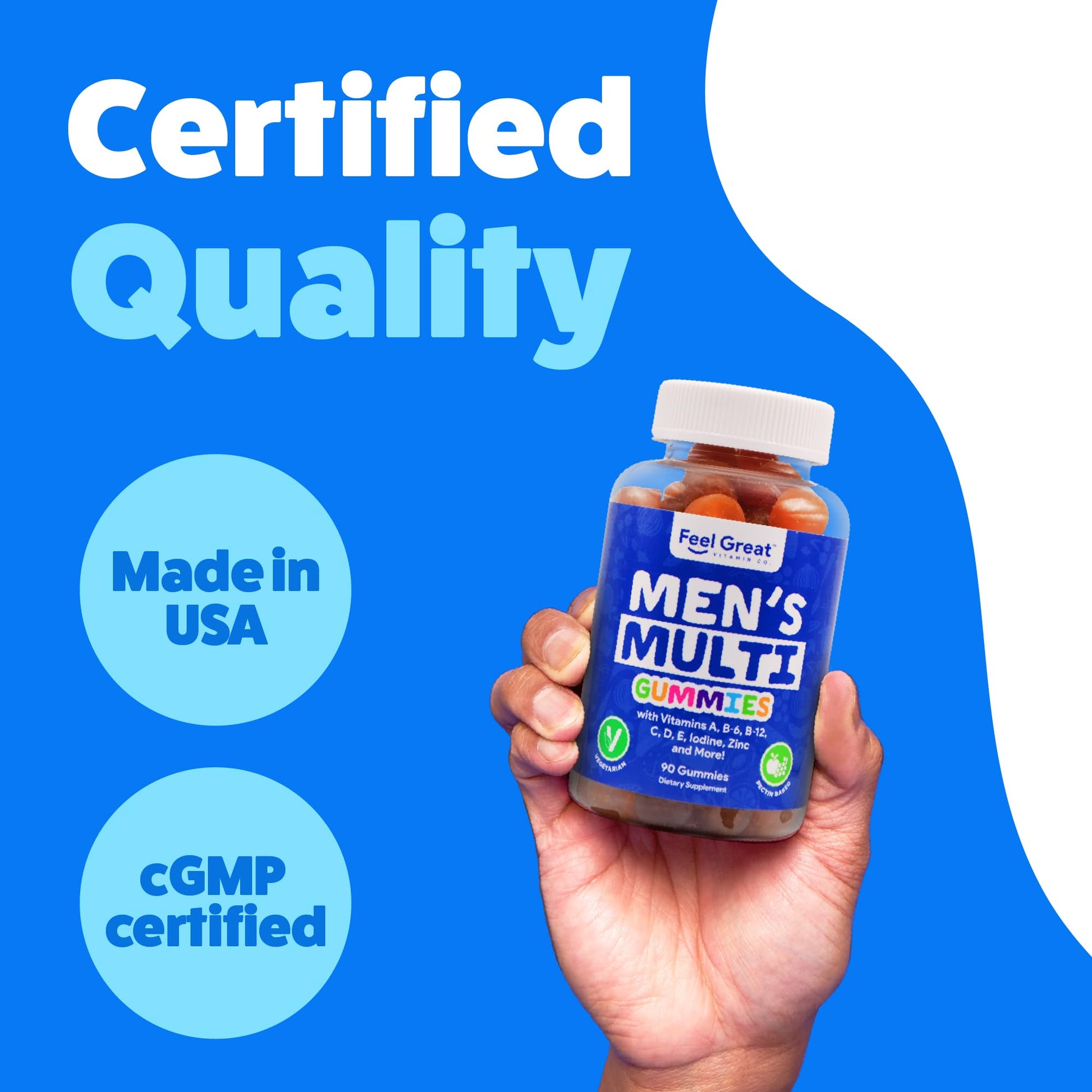 Suplemento alimenticio multivitamínico para hombres en goma