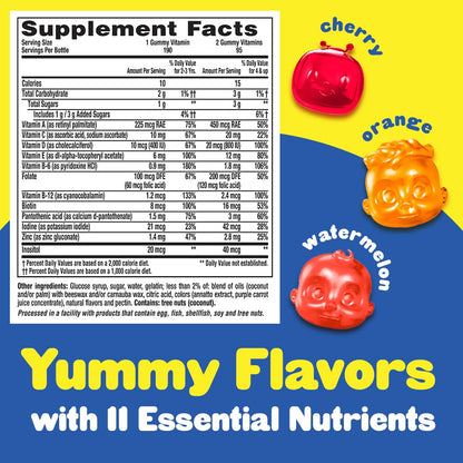 Suplemento alimenticio para niños con vitaminas esenciales
