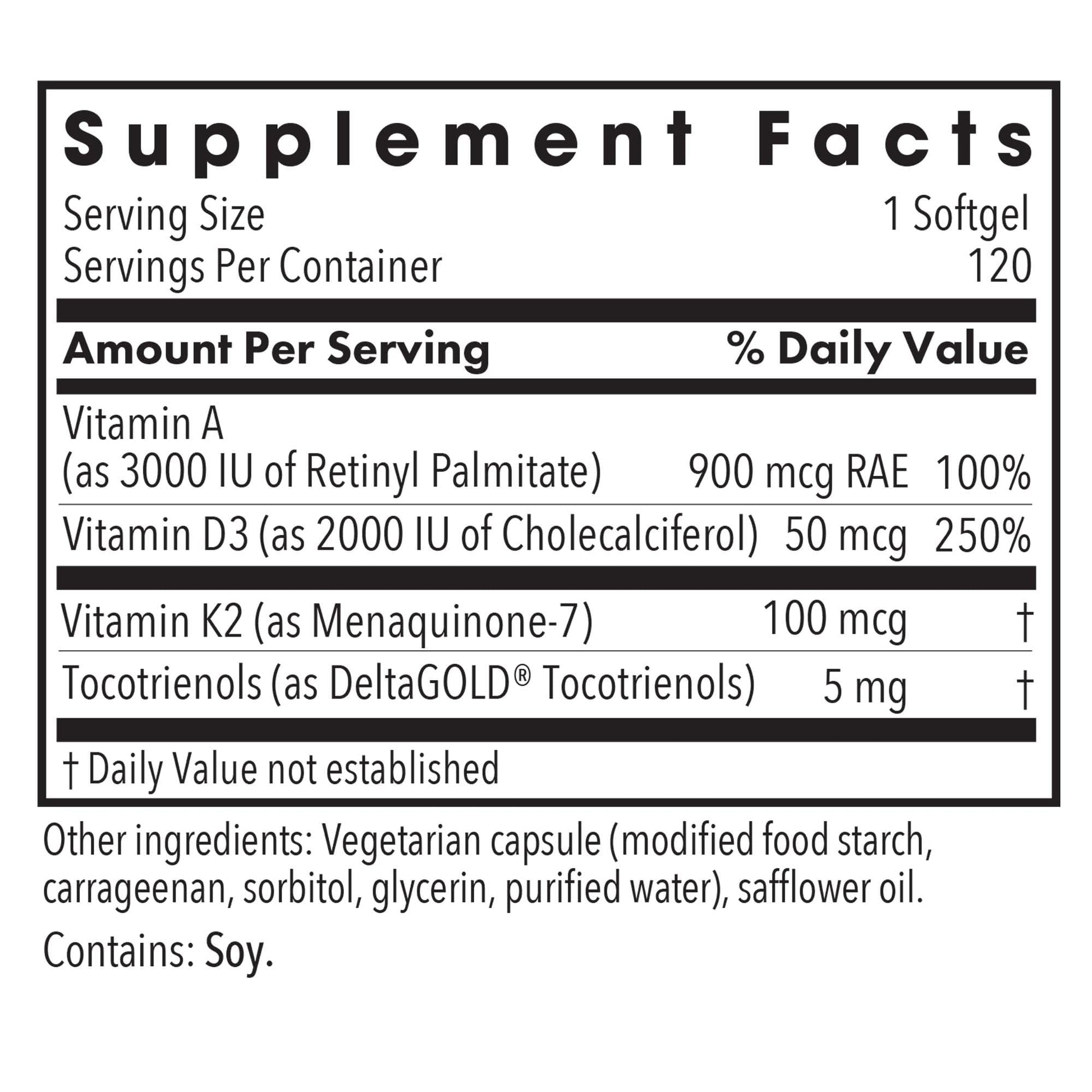 Suplemento alta potencia vitamina D3 con tocotrienoles
