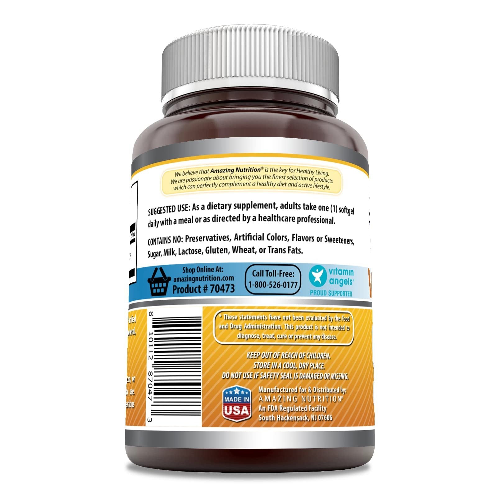 Suplemento Amazing Formulas vitamina d3 1000 iu sin gluten