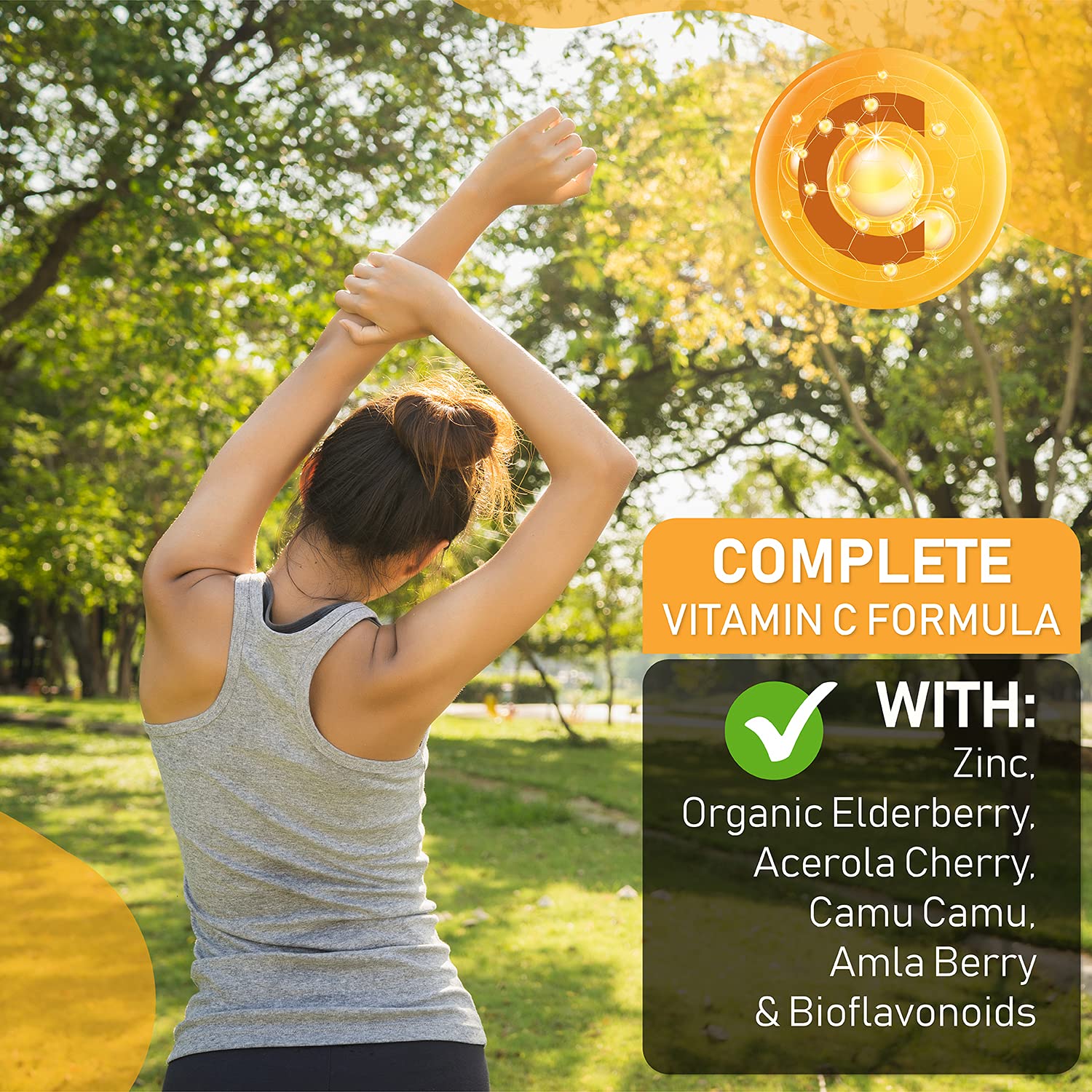 Suplemento anti-aging Vitamina C liposomal con extractos orgánicos