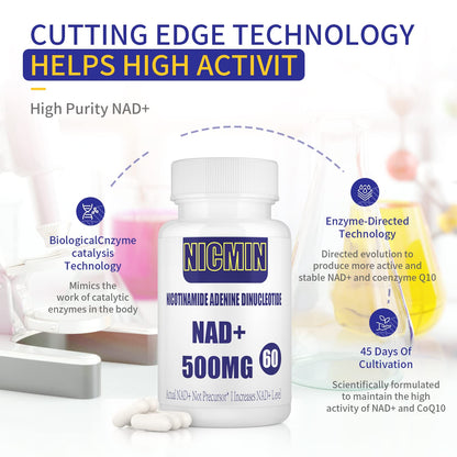 Suplemento antiedad liposomal NAD+ NICMIN 180 cápsulas