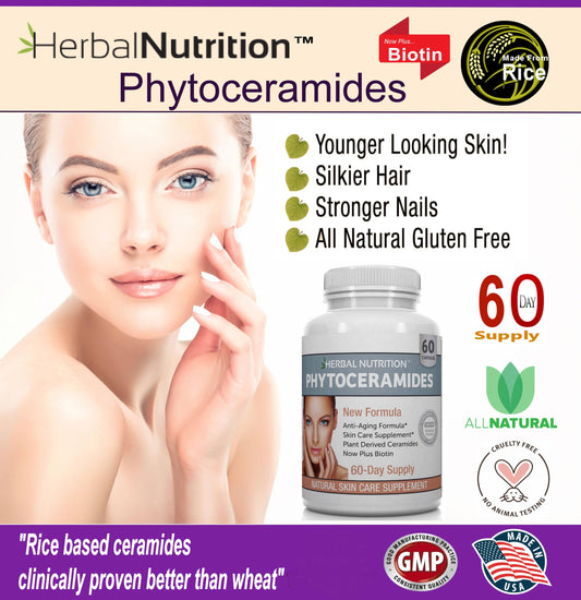 Suplemento de antienvejecimiento con phytoceramidas y biotina