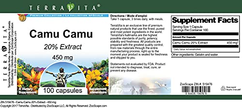 Suplemento antioxidante Camu Camu 450 mg TerraVita