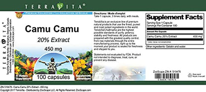 Suplemento antioxidante Camu Camu 450 mg TerraVita