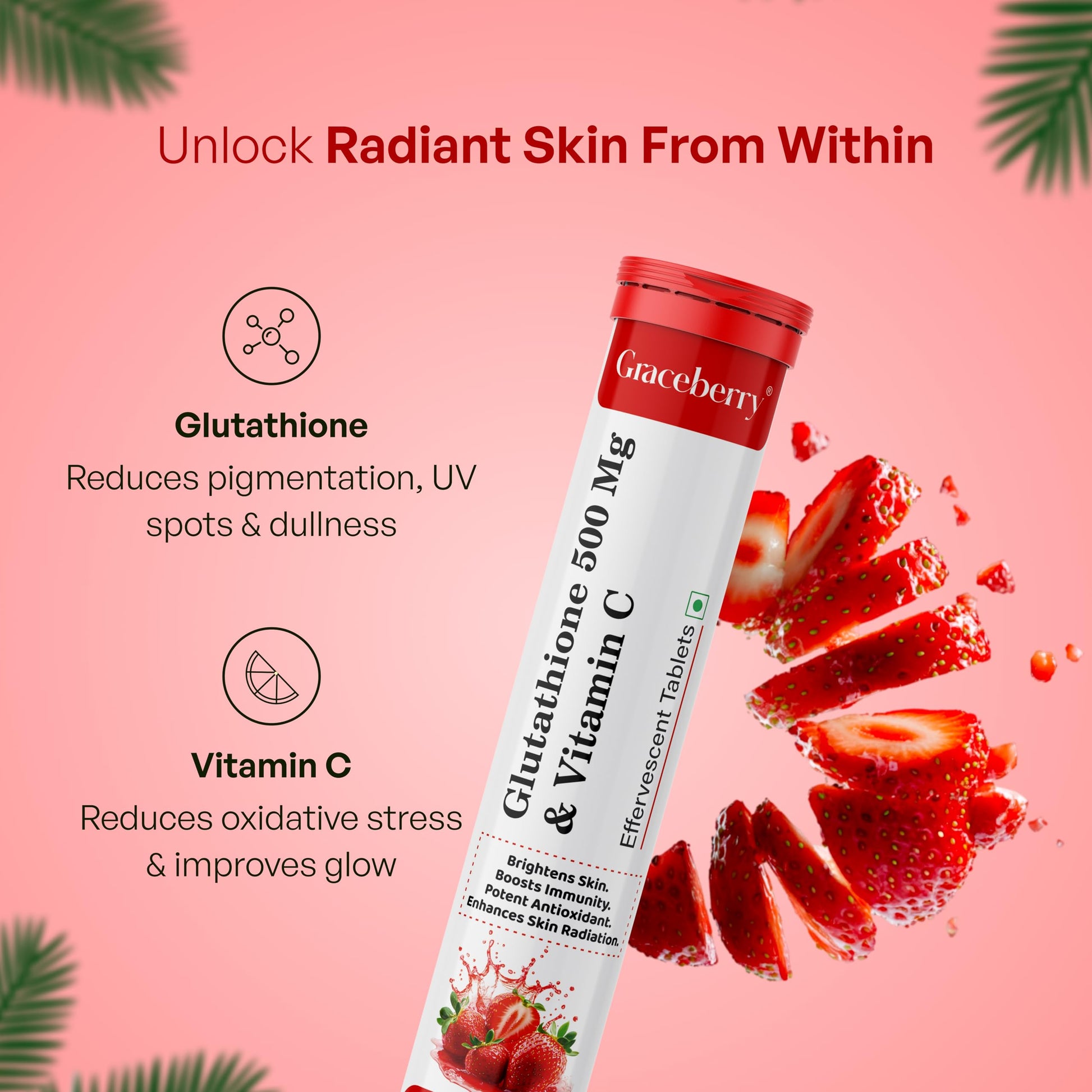 Suplemento antioxidante glutatión y vitamina c Graceberry