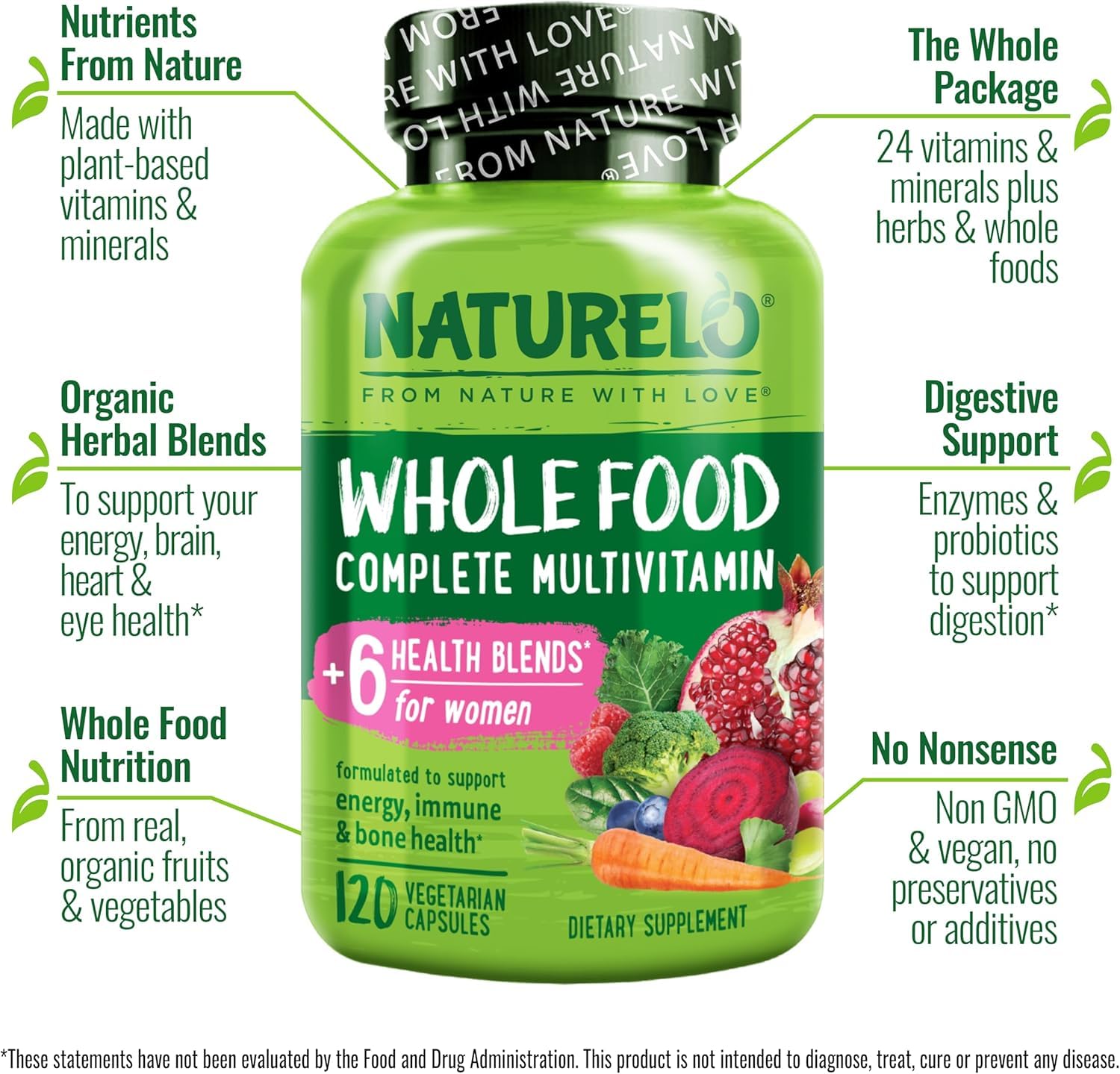 Suplemento antioxidante en multivitaminas Naturelo para mujeres