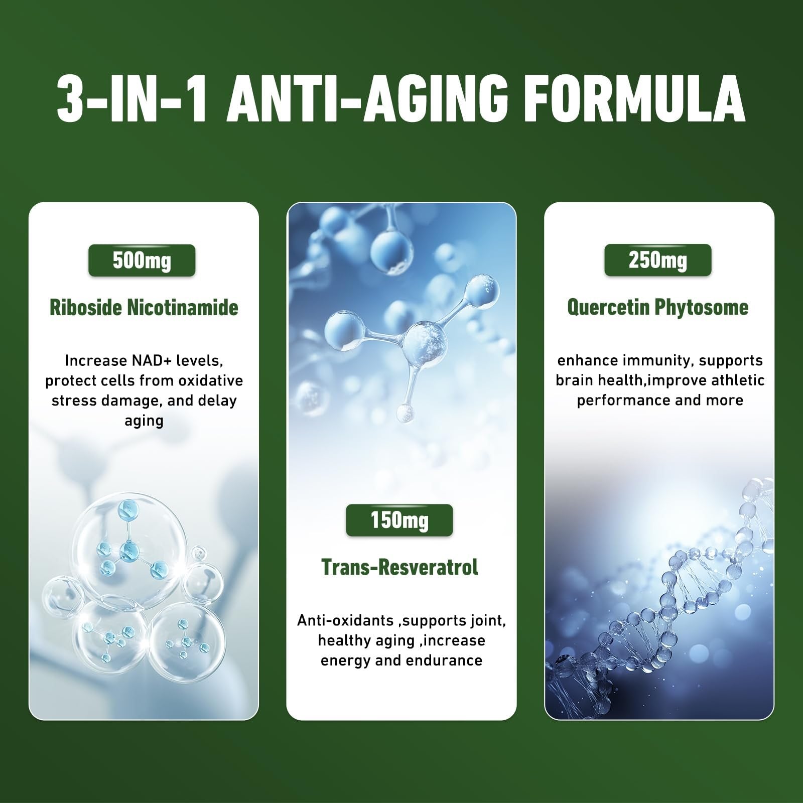 Suplemento antioxidante NAD+ con quercetina y resveratrol Airboy