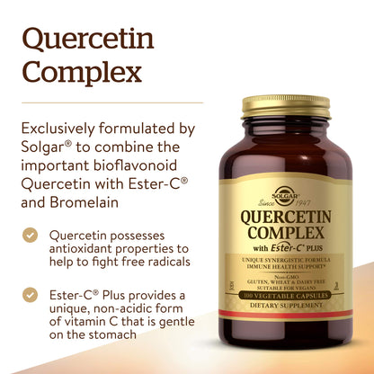Suplemento antioxidante solgar vitaminas quercetina ester-c