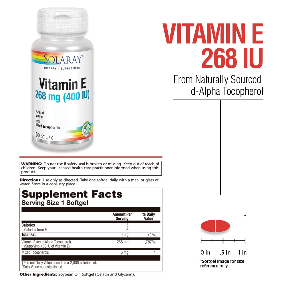 Suplemento antioxidante vitamina E SOLARAY