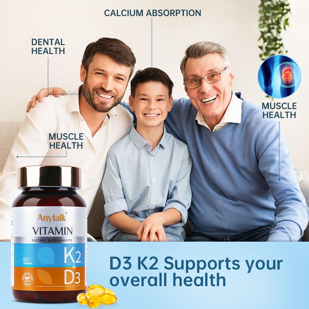 Suplemento anytalk vitamina d3 k2 con aceite mct natural