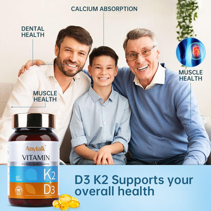 Suplemento anytalk vitamina d3 k2 con aceite mct natural