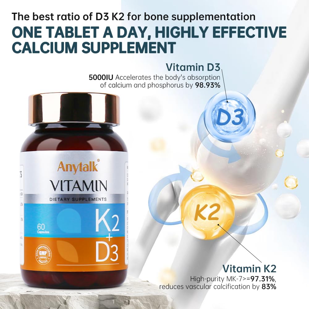Suplemento anytalk vitamina d3 k2 alta pureza especial