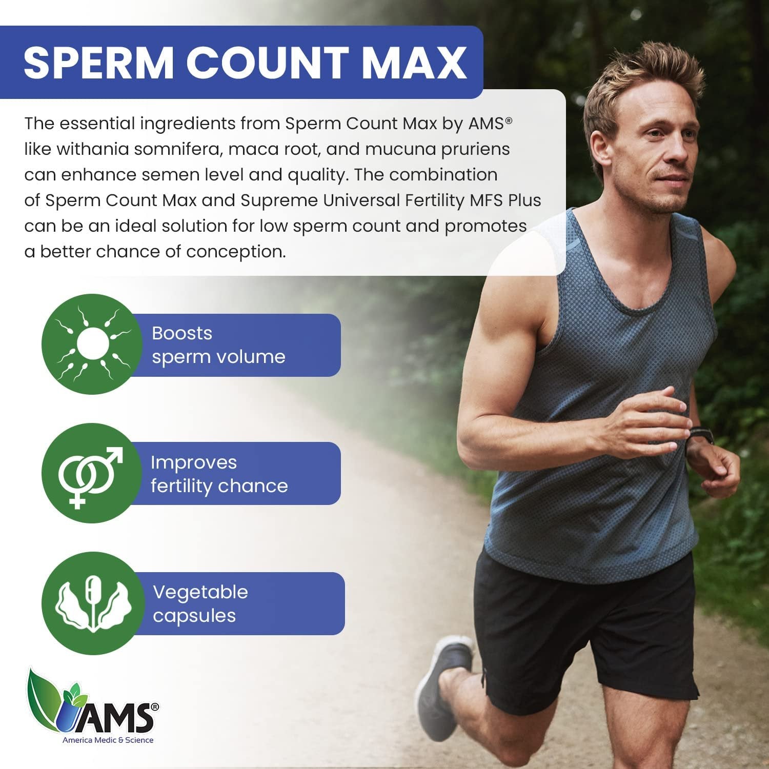 Suplemento para aumentar recuento de esperma en hombres