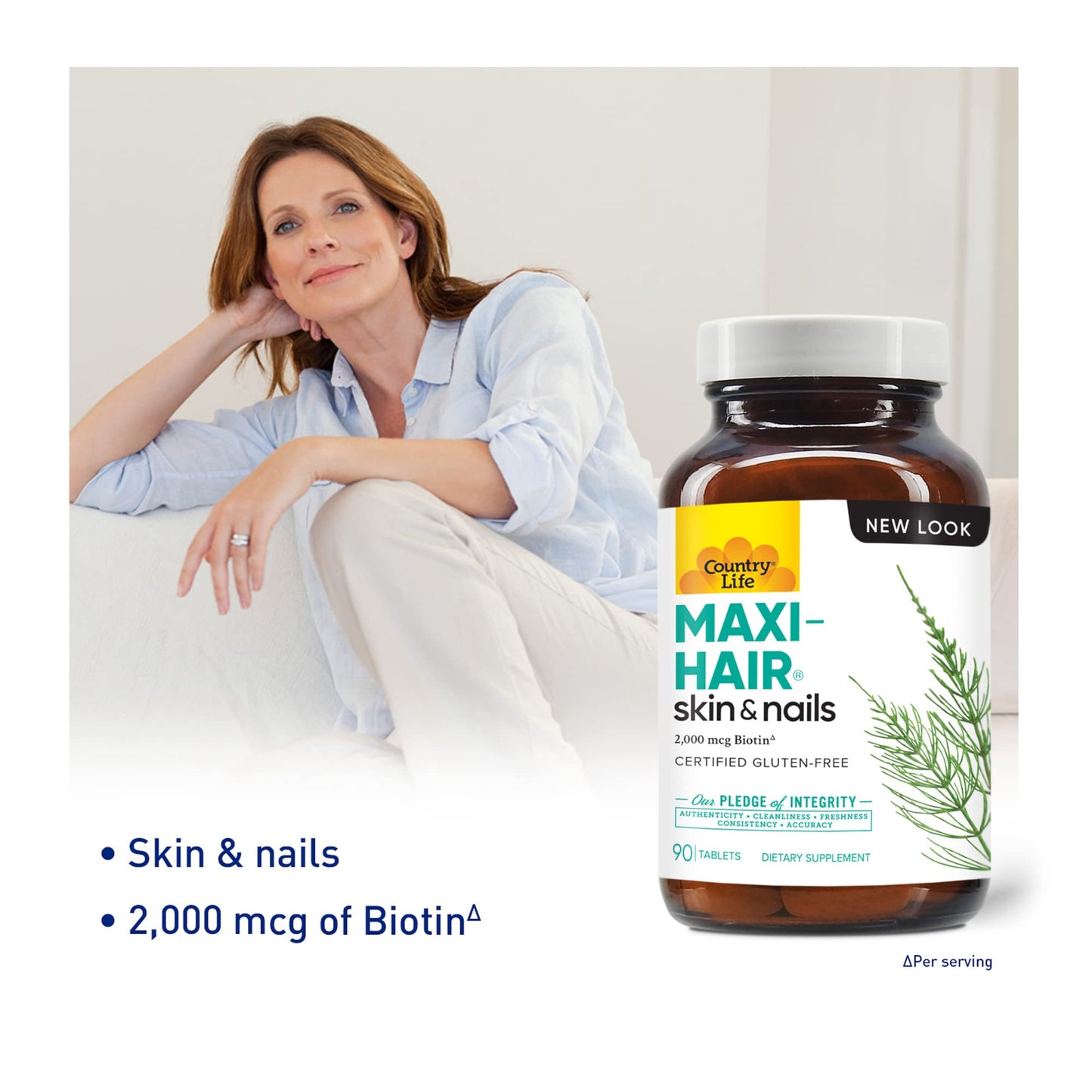 Suplemento avanzado biotina 2000mcg Country Life