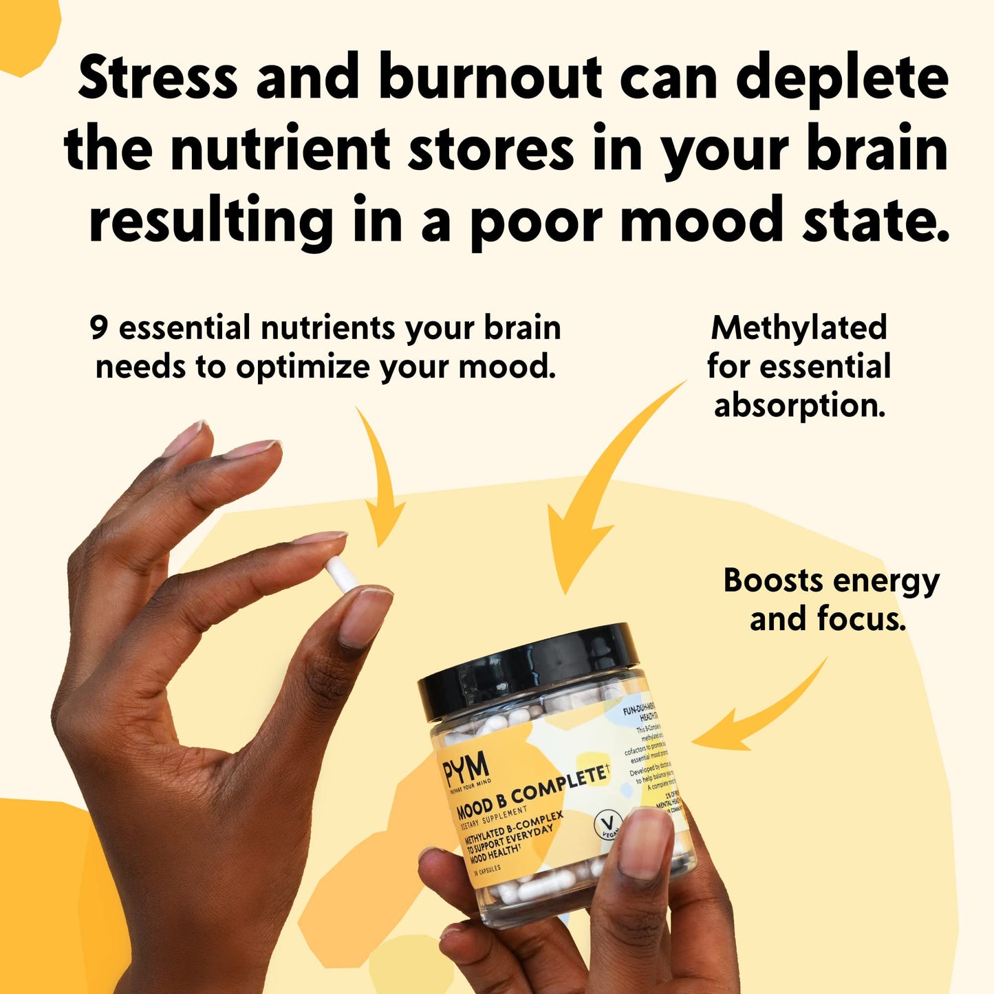 Suplemento B complejo para equilibrio emocional PYM