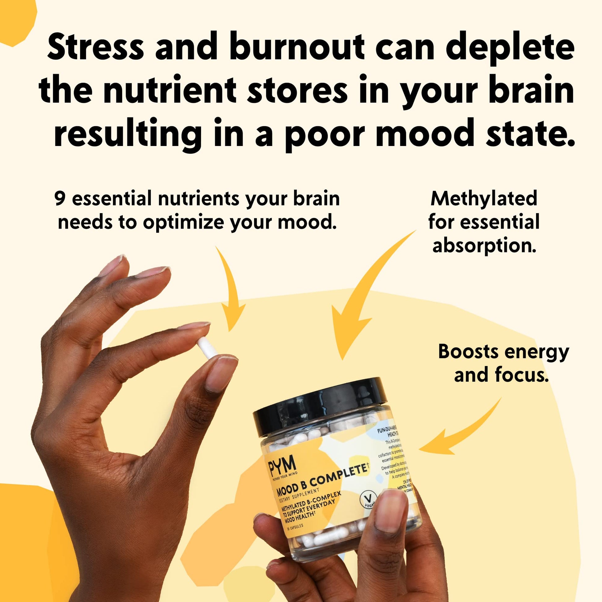 Suplemento B complejo para equilibrio emocional PYM