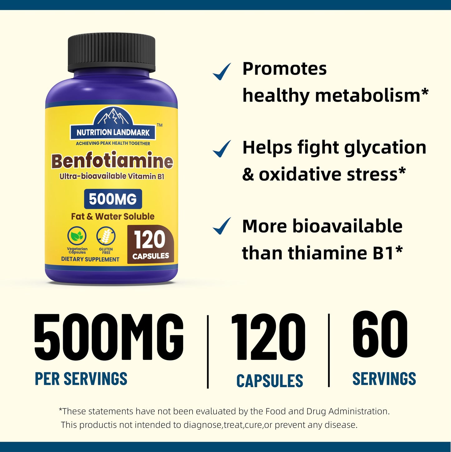 Suplemento B1 YOYKYE cápsulas benfotiamina 500mg