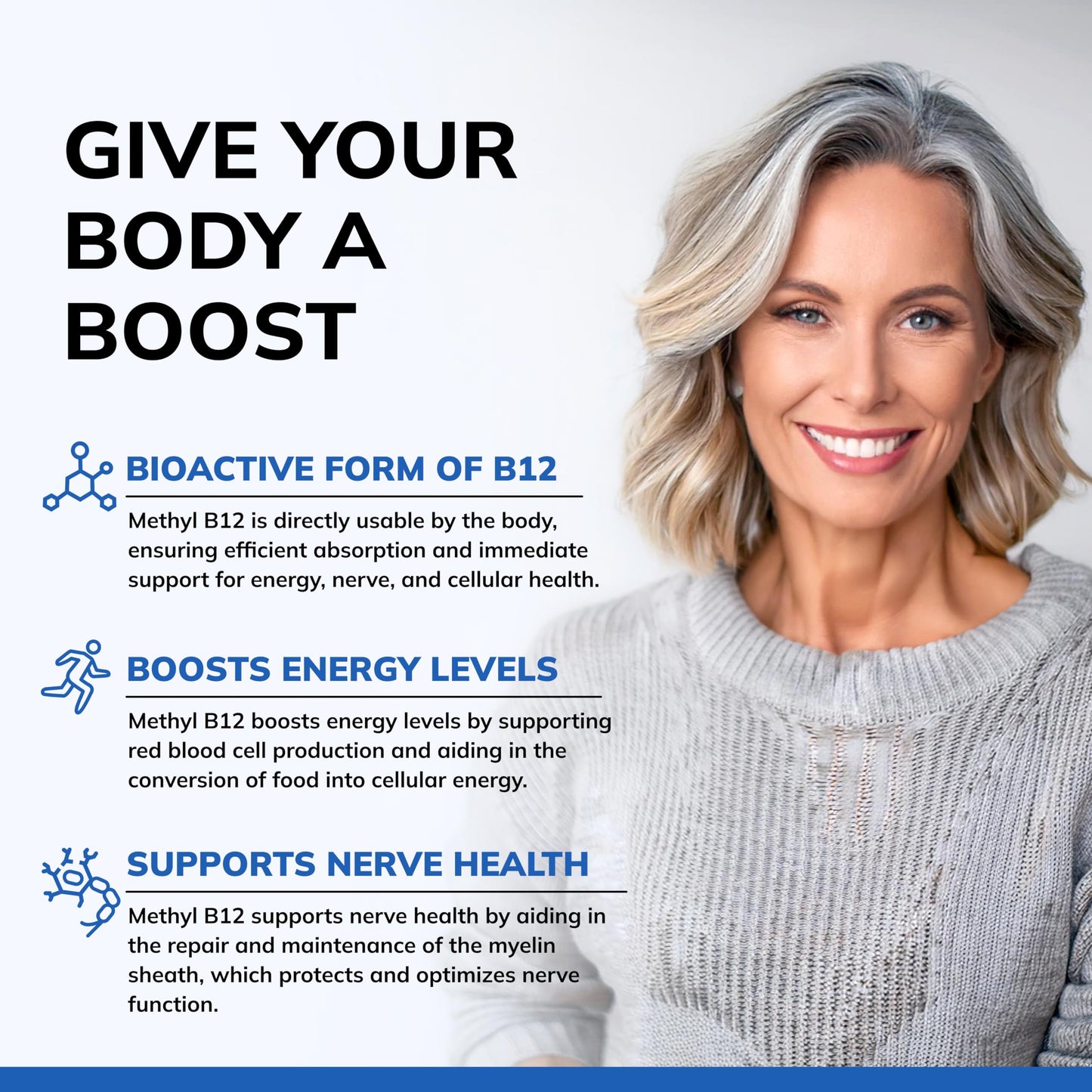 Suplemento de b12 aSquared Nutrition para energía y cerebro