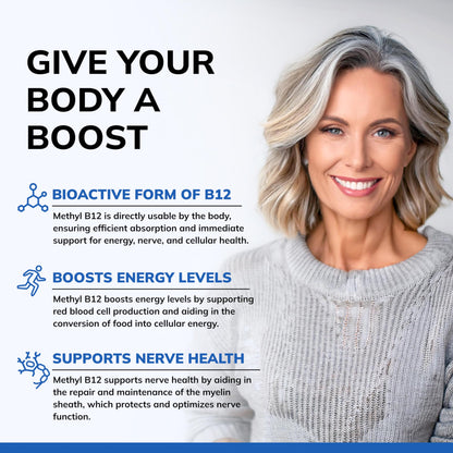 Suplemento de b12 aSquared Nutrition para energía y cerebro