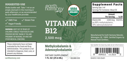 Suplemento b12 líquido orgánico vegano para energía natural