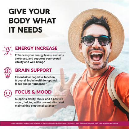 Suplemento B12 orgánico vegan para soporte cerebral y vitalidad