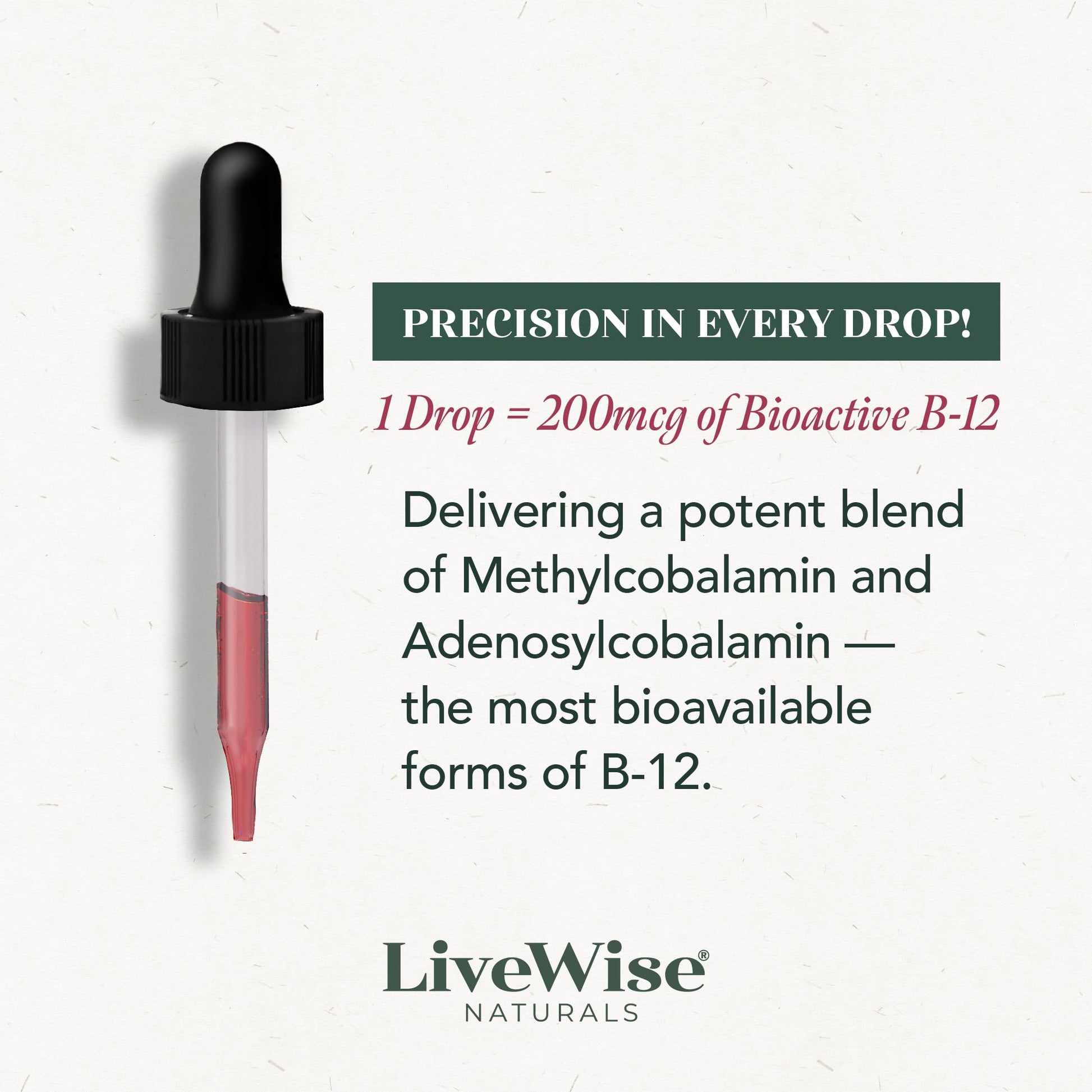 Suplemento b12 vegano sin gluten sin lácteos LiveWise Naturals