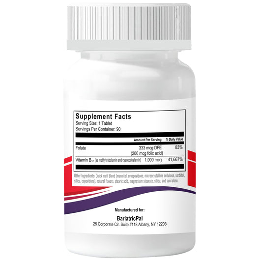 Suplemento bariátrico B12 de rápida absorción 90 tabletas
