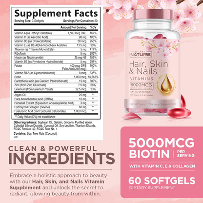 Suplemento de belleza con Biotina para mujeres
