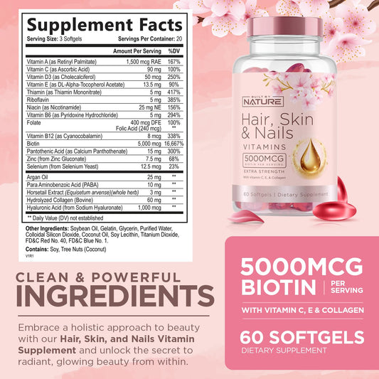 Suplemento de belleza con Biotina para mujeres