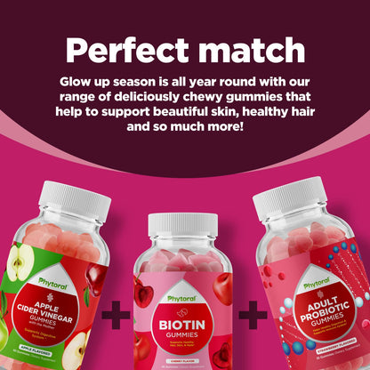 Suplemento belleza gomitas colágeno biotina piel cabello uñas