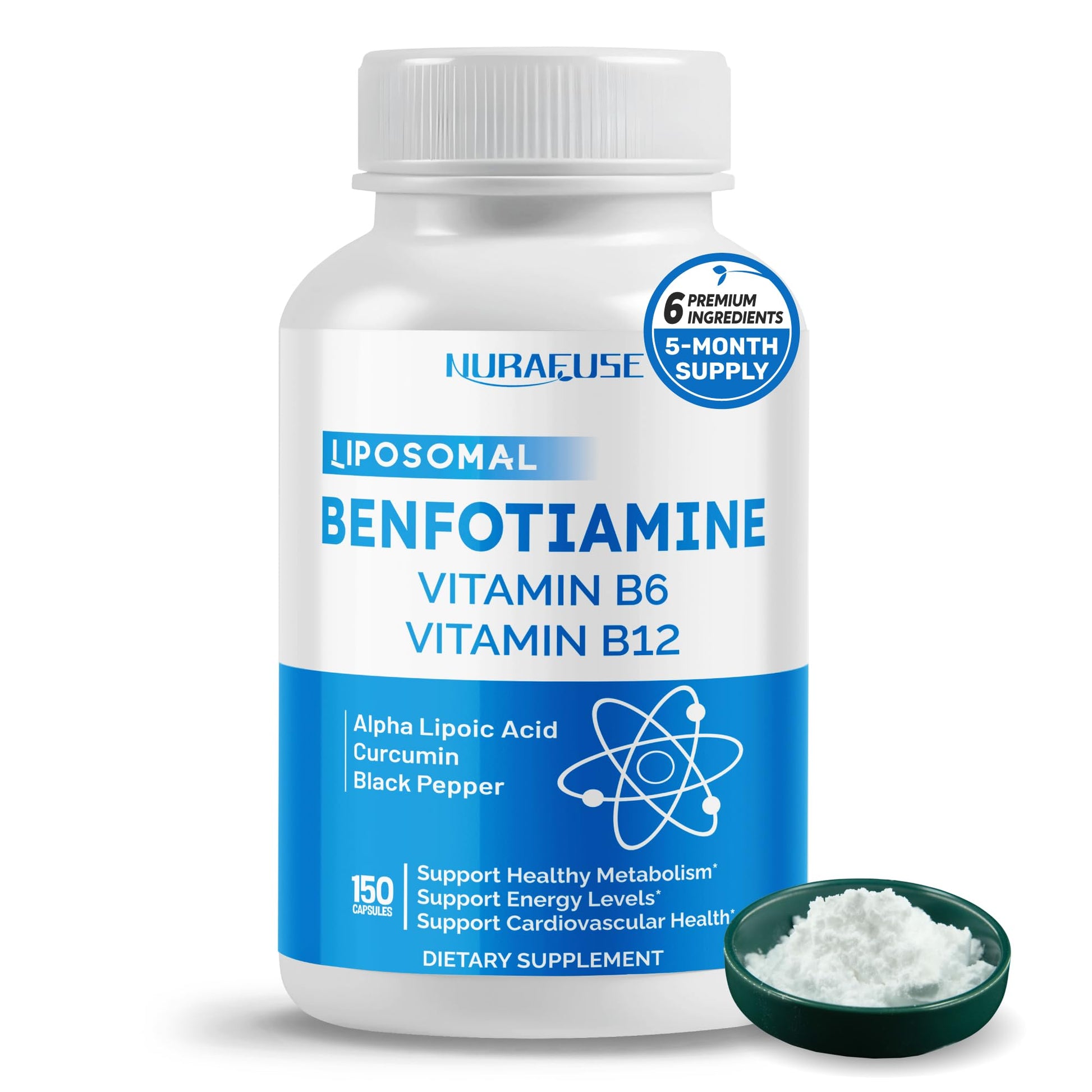 Suplemento Benfotiamina Liposomal Nurafuse frasco