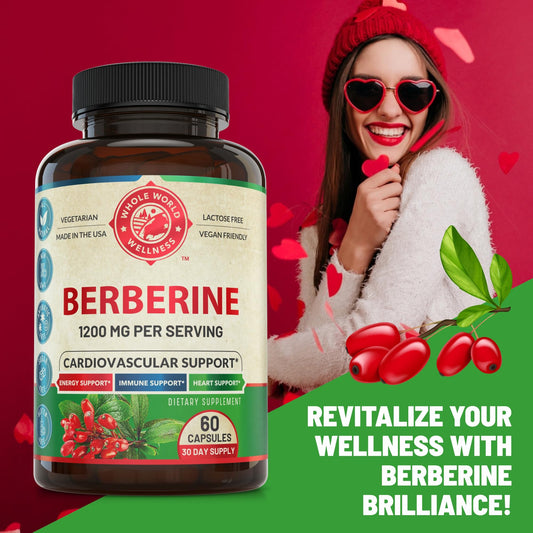 Suplemento de berberina premium para salud cardiovascular y energía