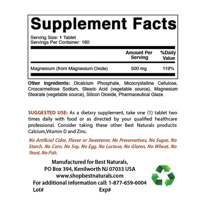 Suplemento Best Naturals envase lateral