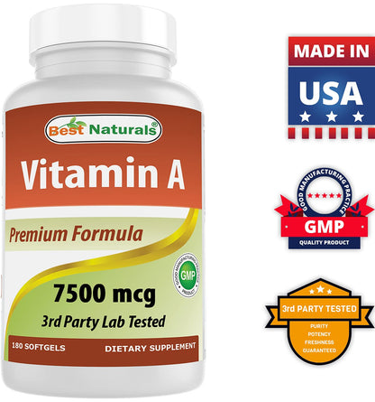Suplemento Best Naturals K2 MK-7 y vitamina A de alta pureza