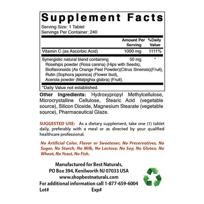 Suplemento Best Naturals vitaminas K2 D3 C calidad