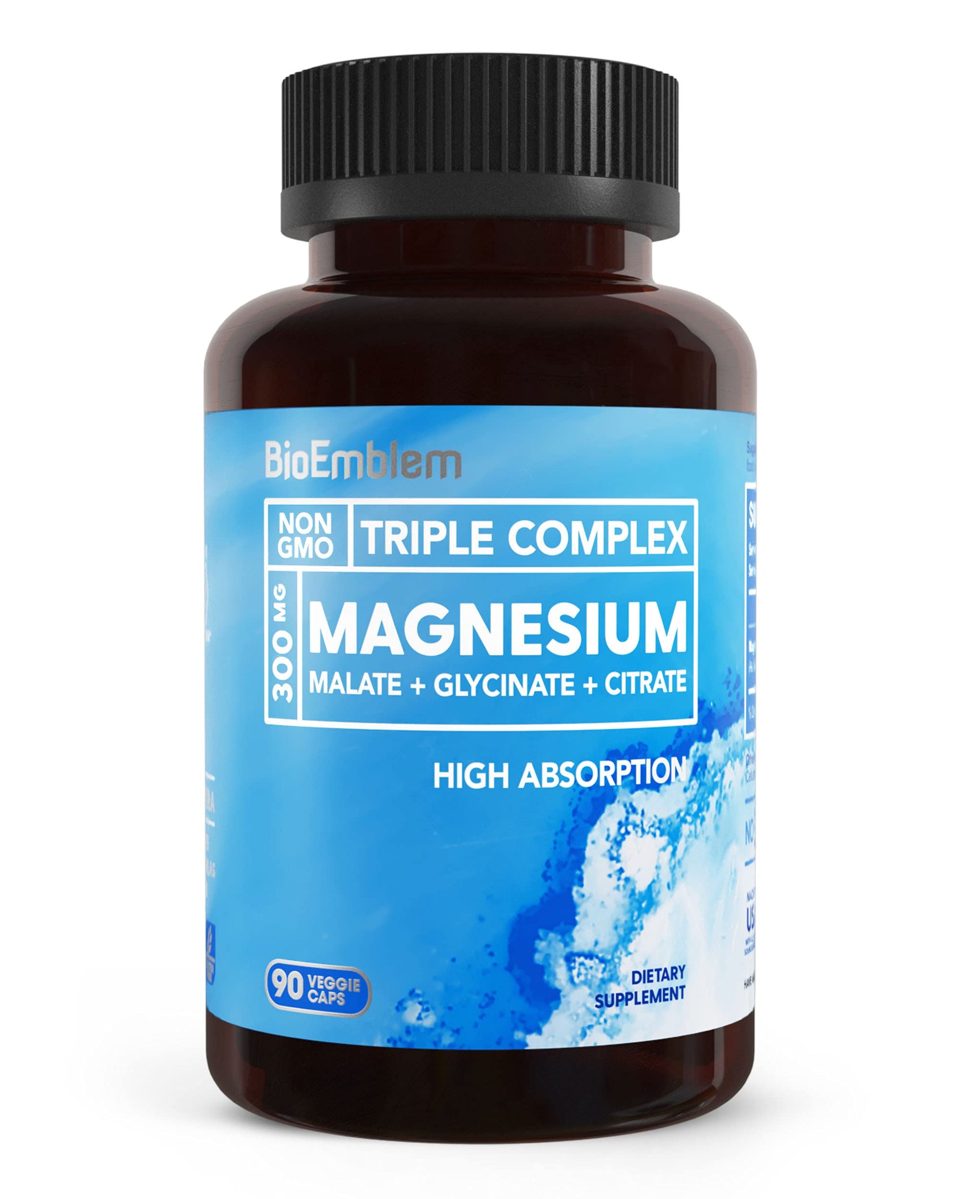 Suplemento bioemblem vista lateral magnesio d3 k2 coq10