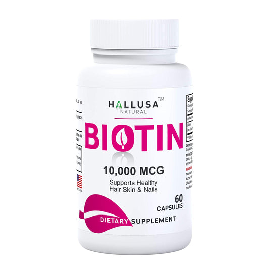 Suplemento de biotina 10000 mcg cápsulas para cabello y uñas